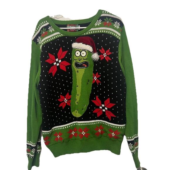 Rick and Morty Pickle Rick Ugly Christmas Sweater XL Without Sound And Lights - Picture 1 of 8